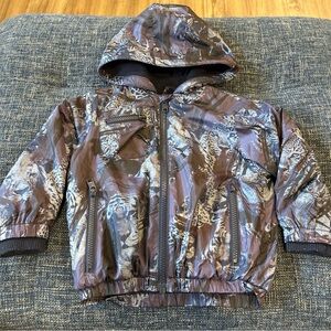 Stella McCartney Kids Tiger Camo Print Hooded Puffer Winter Jacket